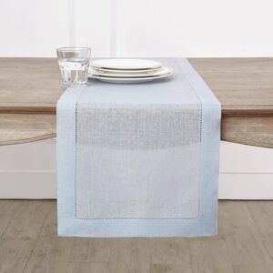 Solino Home Linen Light Blue Table Runner 144 Inches Long